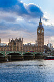 Fototapeta Londyn - Big Ben in London city, United Kingdom. dark scene
