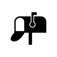 Mailbox Icon. Silhouette Symbol. Negative Space. Vector Isolated Illustration