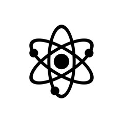 atom icon, atom vector symbol, chemistry & science research