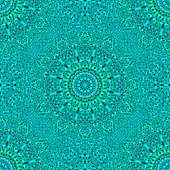 Poster - Seamless geometrical kaleidoscope mandala ornament pattern design - oriental bohemian elegant spiritual floral abstract vector background