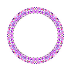 Poster - Mosaic circular border - abstract round vector design element on white background