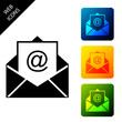 © mingirov - Mail and e-mail icon isolated on white background. Envelope symbol e-mail. Email message sign. Set icons colorful square buttons. Vector Illustration