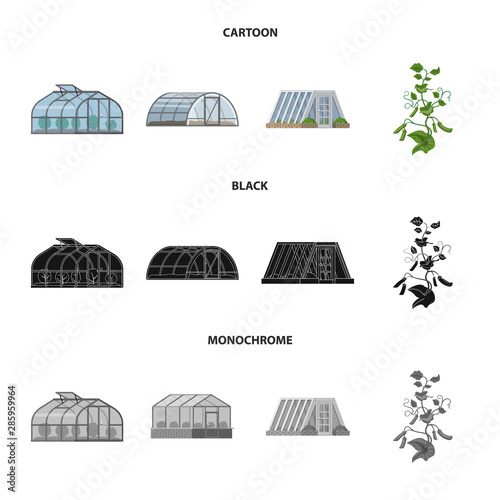 Photographie Vector illustration of greenhouse and plant icon