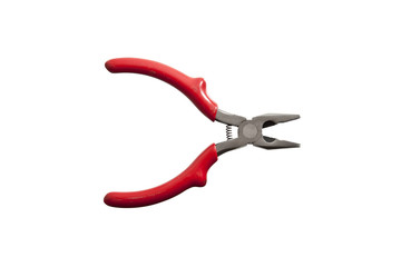 close up of pliers on white background