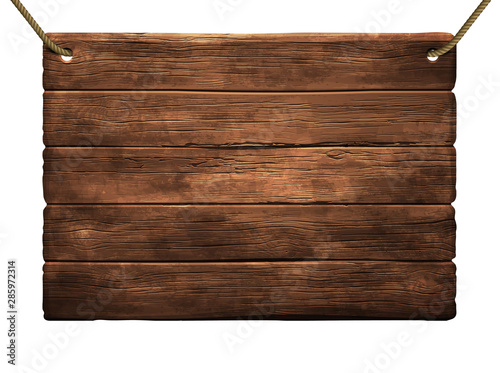 Cuadros en Lienzo wooden shield background. High detailed illustration