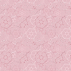 Poster - Pink seamless abstract geometrical flower wallpaper - floral vector background design