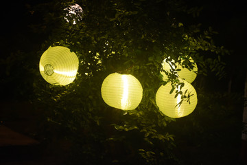 yellow lamp on a black background