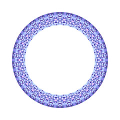 Poster - Abstract isolated tiled mosaic circle wreath - geometrical ornamental colorful vector design element