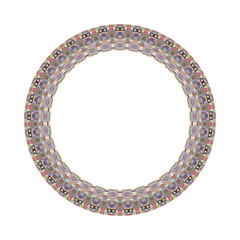 Poster - Isolated mosaic circular border - geometrical ornamental colorful vector design element