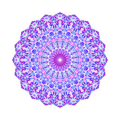Poster - Colorful ornate geometrical triangle ornament mandala - abstract circular ornamental vector graphic design on white background