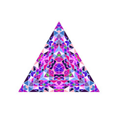 Poster - Abstract ornate mosaic triangle symbol - colorful geometric geometrical vector element