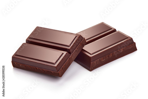 Dark chocolate bar, isolated on white background © GSDesign