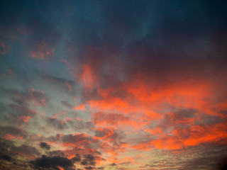 Poster - sunset sky clouds.