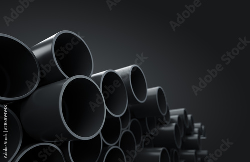 Cuadros en Lienzo Plastic socket pipes on warehouse. 3D render