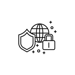 Poster - Internet security lock defense icon. Element of cyber security icon