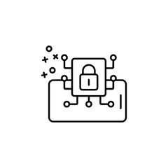 Poster - Smartphone padlock scree security icon. Element of cyber security icon