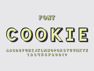 Wall Mural - Cookie font Vector alphabet 