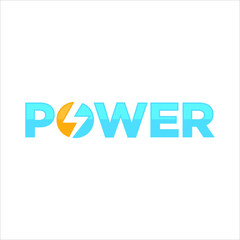Canvas Print - letter power and thunder icon. vector logo.