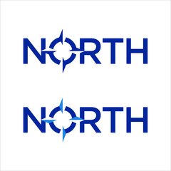 Wall Mural - north and compass vector logo.