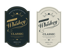 Vintage Premium Whiskey Label Banner Badges Set. Luxury Decoration Design. Collection Banner.