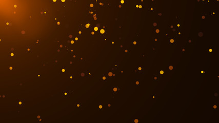 Wall Mural - golden abstract sparkles or glitter lights. festive gold background. defocused circles bokeh or part