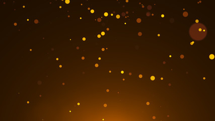 Wall Mural - golden abstract sparkles or glitter lights. festive gold background. defocused circles bokeh or part