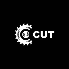 Letter C for cut symbol logo design.sawmill with letter C .letter C carpentry icon