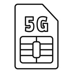 Poster - 5g phone card icon. Outline 5g phone card vector icon for web design isolated on white background
