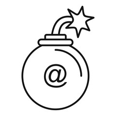 Poster - Mail bomb icon. Outline mail bomb vector icon for web design isolated on white background