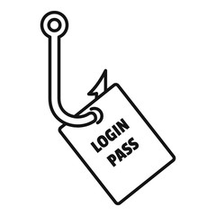 Poster - Login pass fishing icon. Outline login pass fishing vector icon for web design isolated on white background