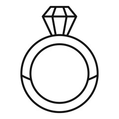 Poster - luxury diamond ring icon. outline luxury diamond ring vector icon for web design isolated on white b