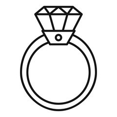 Poster - gold diamond ring icon. outline gold diamond ring vector icon for web design isolated on white backg