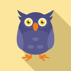 Wall Mural - Funny face owl icon. Flat illustration of funny face owl vector icon for web design