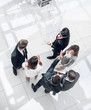 © ASDF - top view. employees discussing work issues