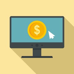 Poster - web money monitor icon. flat illustration of web money monitor vector icon for web design