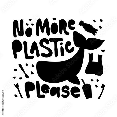 No More Plastic Please Word Concept Banner Stop Water Pollution
