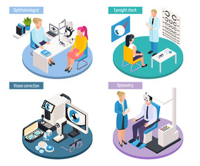 Canvas Print - Ophthalmology Isometric Design Concept