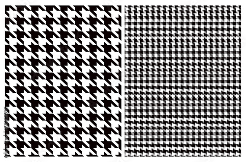 Fotomural Simple Vector Pattern with Black and White Houndstooth and Grid