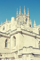 Wall Mural - Medieval cathedral of Burgos, Spain. Retro filtered colors style.