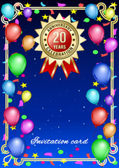 gift card with balloons and gold anniversary label