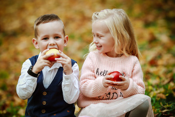 children's entertainment in the autumn forest