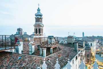 VENICE, ITALY - December 21, 2017 : street view of old buildings in Venice, ITALY