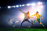 Fototapeta Sport - Black man plays his best soccer match