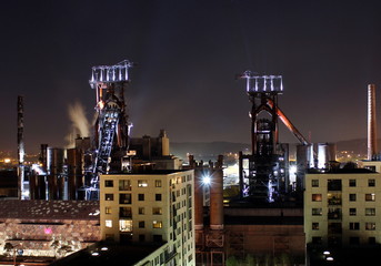 Abandoned blast furnaces in Belval, Luxembourg