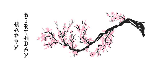 Cherry blossom Sakura bloom template