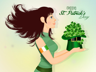 Poster - girl celebrates the feast of St. Patrick