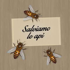 Sticker - illustration of save the bees