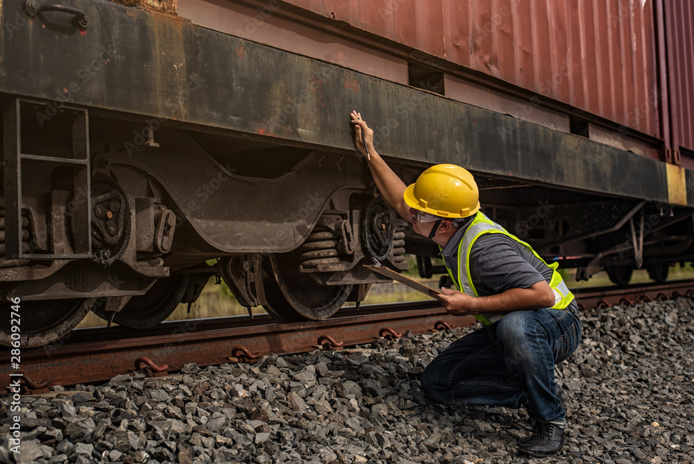 Train Captain Check Worker checking on the train. Stock Photo | Adobe Stock