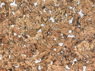 Wall Mural - decorative cork panel for facing cladding. wooden brown background.