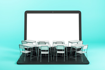 Poster - Online education and web concept